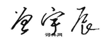 駱恆光曾宇辰草書個性簽名怎么寫