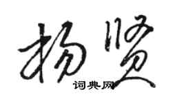 駱恆光楊賢草書個性簽名怎么寫