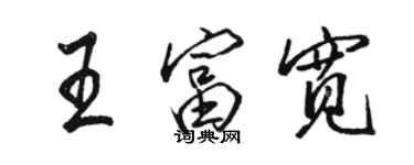 駱恆光王富寬行書個性簽名怎么寫