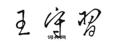 駱恆光王守習草書個性簽名怎么寫