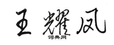 駱恆光王耀鳳行書個性簽名怎么寫