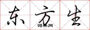 荊霄鵬東方生行書怎么寫