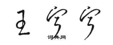 駱恆光王寧寧草書個性簽名怎么寫