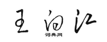 駱恆光王白江草書個性簽名怎么寫