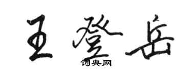 駱恆光王登岳行書個性簽名怎么寫