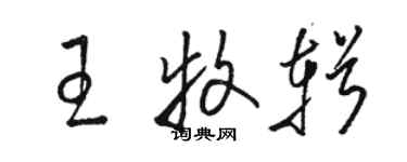 駱恆光王牧輯草書個性簽名怎么寫