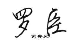 駱恆光羅臣行書個性簽名怎么寫