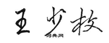 駱恆光王少枚行書個性簽名怎么寫