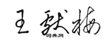 駱恆光王獻梅草書個性簽名怎么寫