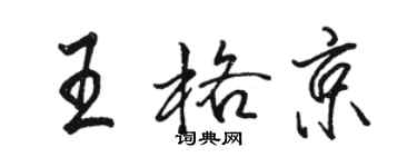駱恆光王格京行書個性簽名怎么寫