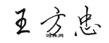 駱恆光王方忠行書個性簽名怎么寫