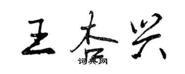 曾慶福王杏興行書個性簽名怎么寫