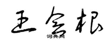 曾慶福王會根草書個性簽名怎么寫