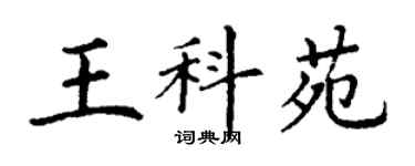 丁謙王科苑楷書個性簽名怎么寫