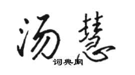 駱恆光湯慧行書個性簽名怎么寫