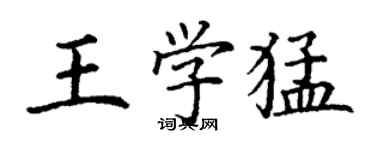 丁謙王學猛楷書個性簽名怎么寫