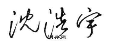 駱恆光沈浩宇草書個性簽名怎么寫