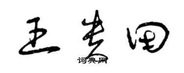 曾慶福王貴田草書個性簽名怎么寫