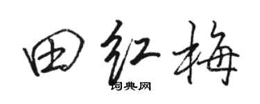 駱恆光田紅梅行書個性簽名怎么寫