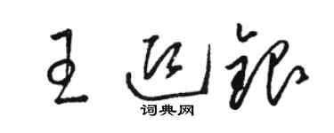 駱恆光王迎銀草書個性簽名怎么寫