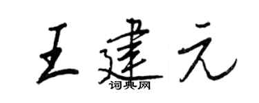 王正良王建元行書個性簽名怎么寫