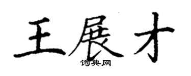 丁謙王展才楷書個性簽名怎么寫