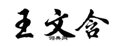 胡問遂王文含行書個性簽名怎么寫