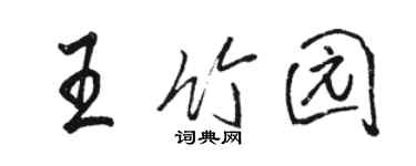 駱恆光王竹園行書個性簽名怎么寫