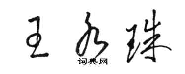 駱恆光王水珠草書個性簽名怎么寫