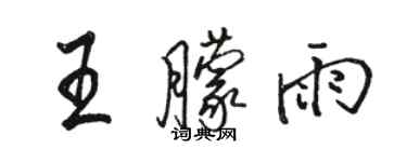 駱恆光王朦雨行書個性簽名怎么寫