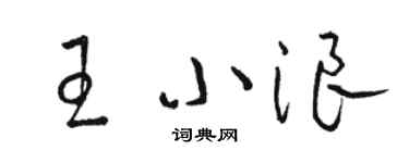 駱恆光王小浪草書個性簽名怎么寫
