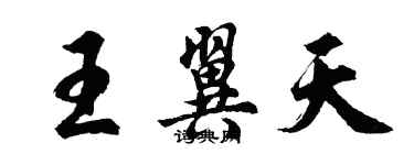 胡問遂王翼天行書個性簽名怎么寫