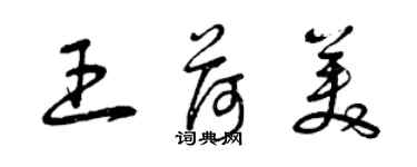 曾慶福王荷美草書個性簽名怎么寫