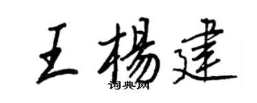 王正良王楊建行書個性簽名怎么寫