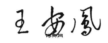 駱恆光王安鳳草書個性簽名怎么寫