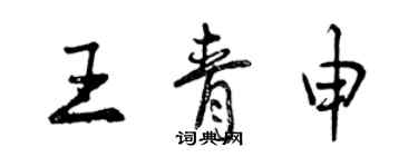 曾慶福王青申行書個性簽名怎么寫