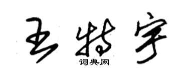 朱錫榮王特宇草書個性簽名怎么寫