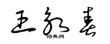 曾慶福王永春草書個性簽名怎么寫