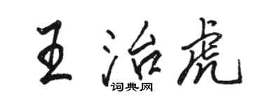 駱恆光王治虎行書個性簽名怎么寫