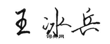 駱恆光王冰兵行書個性簽名怎么寫