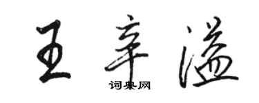 駱恆光王辛溢行書個性簽名怎么寫