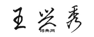 駱恆光王興秀行書個性簽名怎么寫