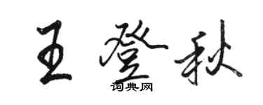 駱恆光王登秋行書個性簽名怎么寫