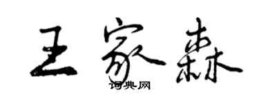 曾慶福王家森行書個性簽名怎么寫