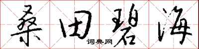 錢沛雲桑田碧海行書怎么寫