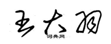 朱錫榮王大羽草書個性簽名怎么寫