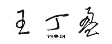 駱恆光王丁盈草書個性簽名怎么寫