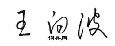 駱恆光王白波草書個性簽名怎么寫