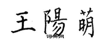 何伯昌王陽萌楷書個性簽名怎么寫