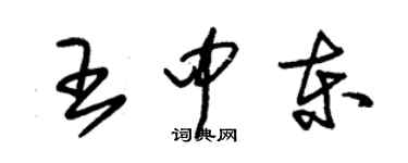 朱錫榮王中東草書個性簽名怎么寫